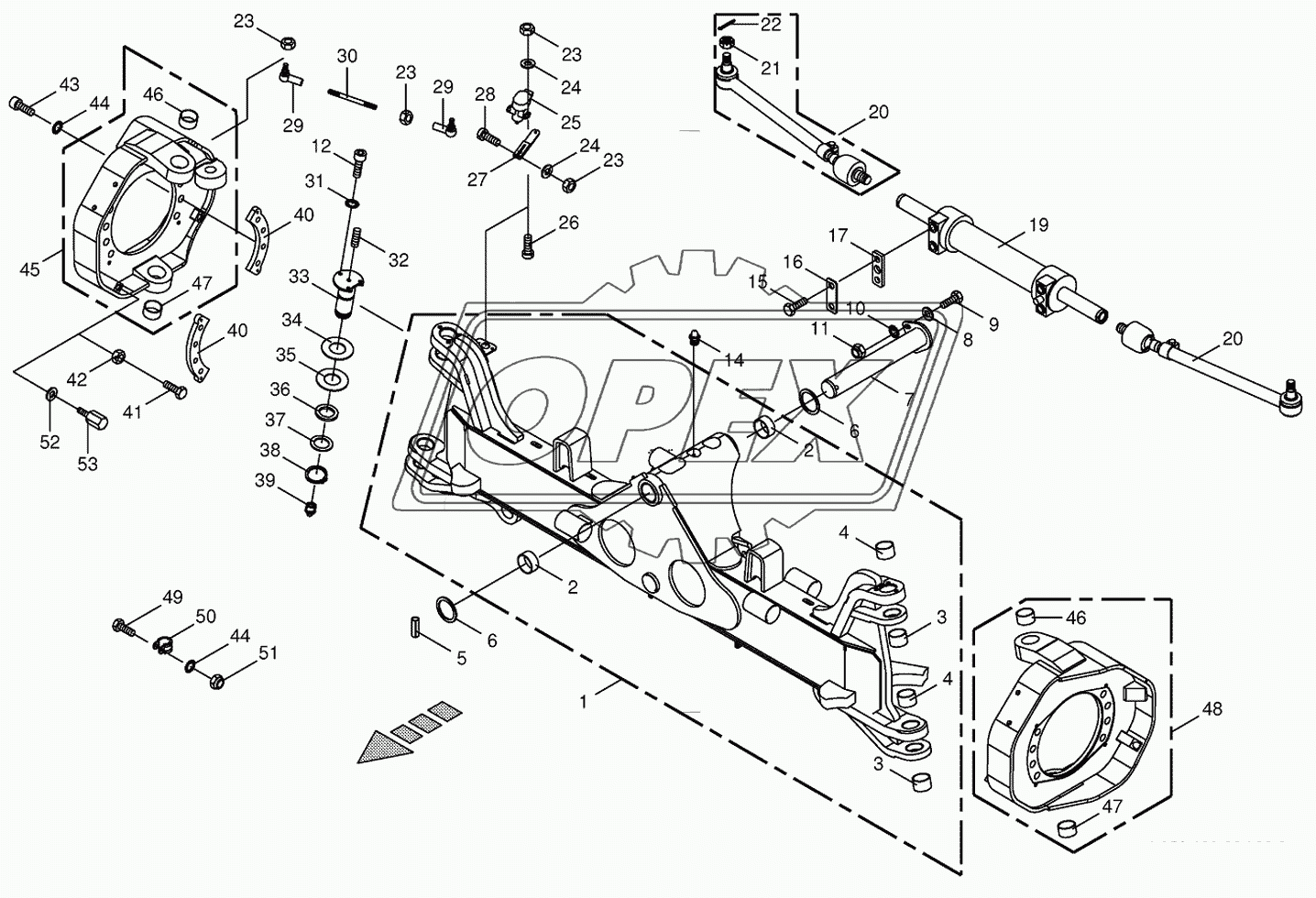 Steering axle