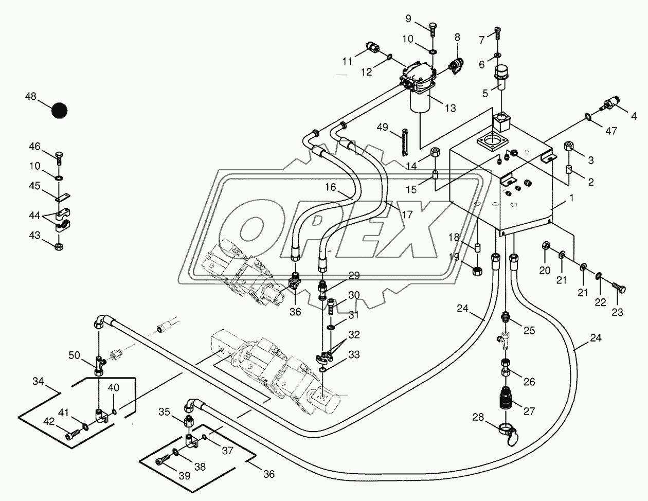 Hydraulic tank/suction lines