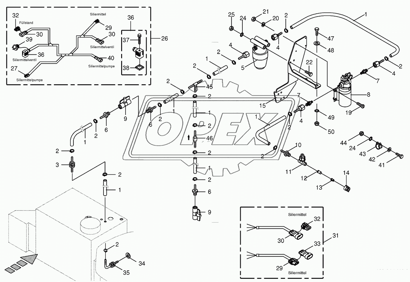Silage agent system/Wiring harness