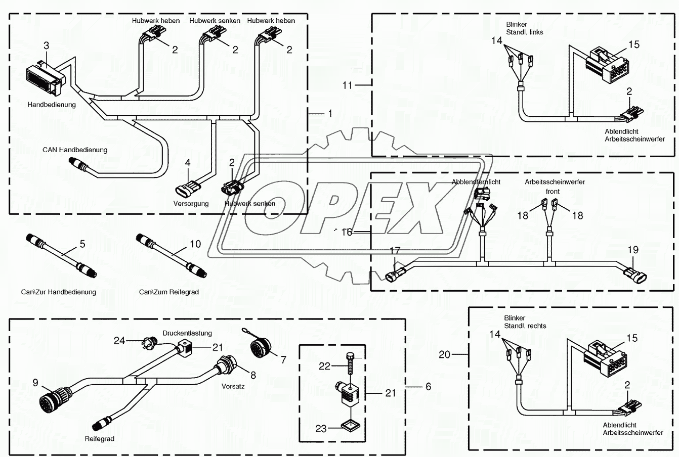 Several wiring looms 1