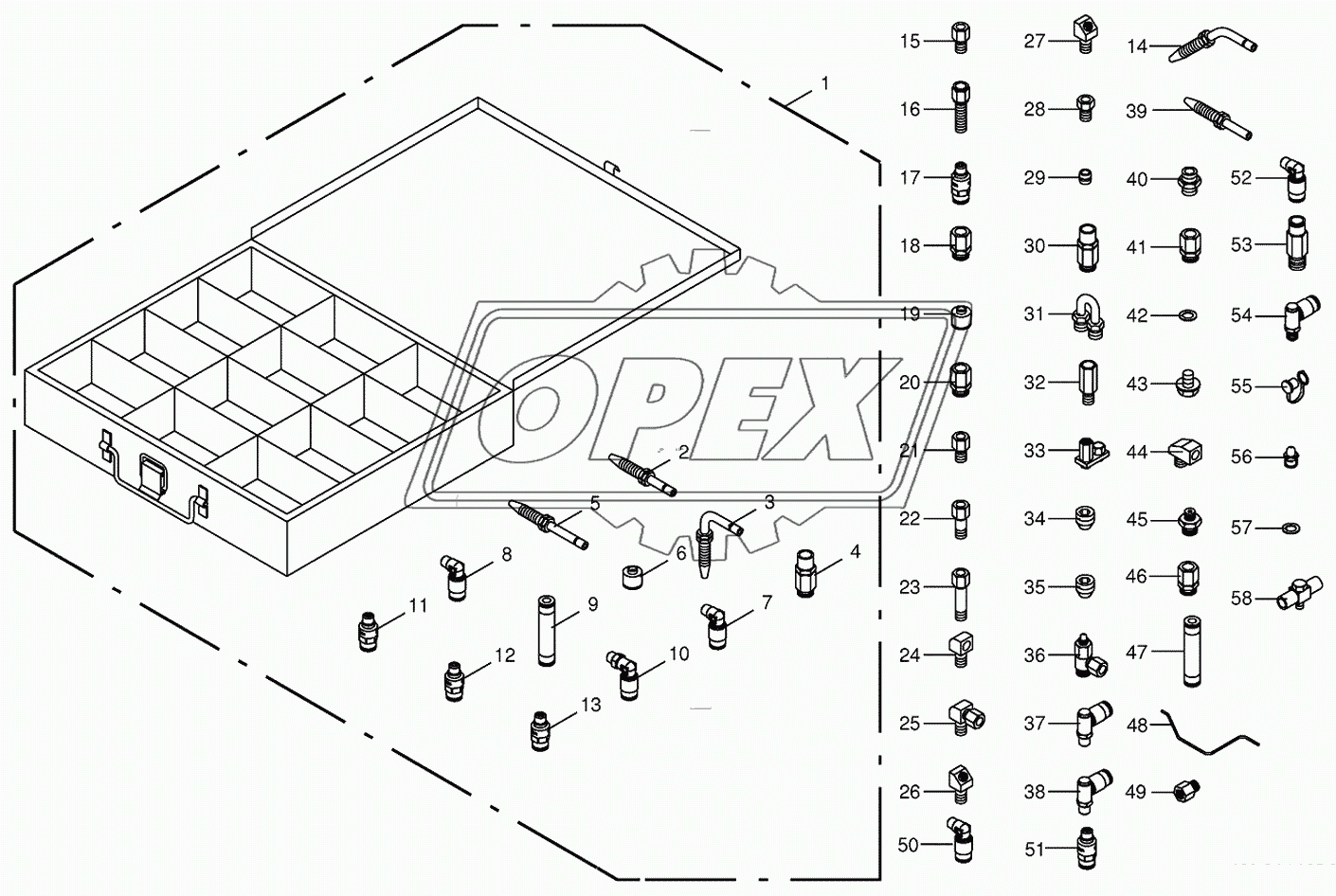 Spare parts case for central lubrication-Vogel