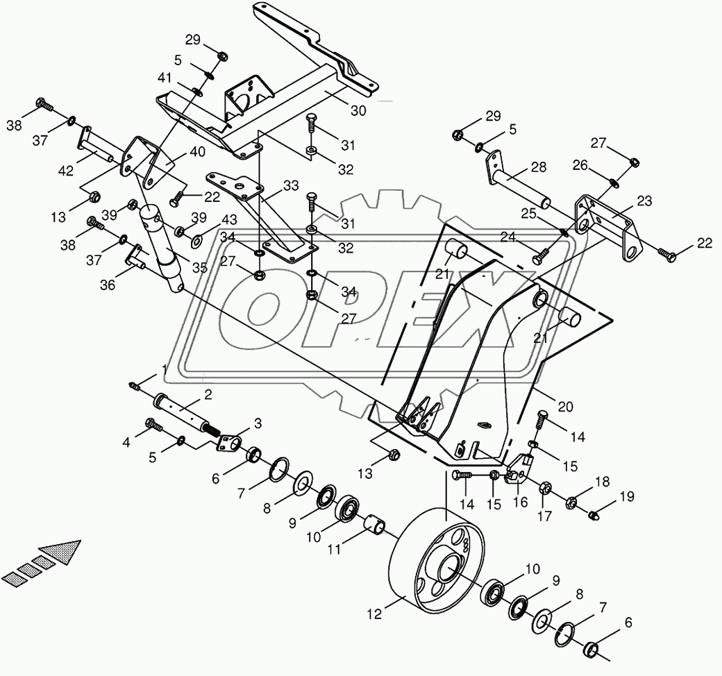 Tensioning device-main drive