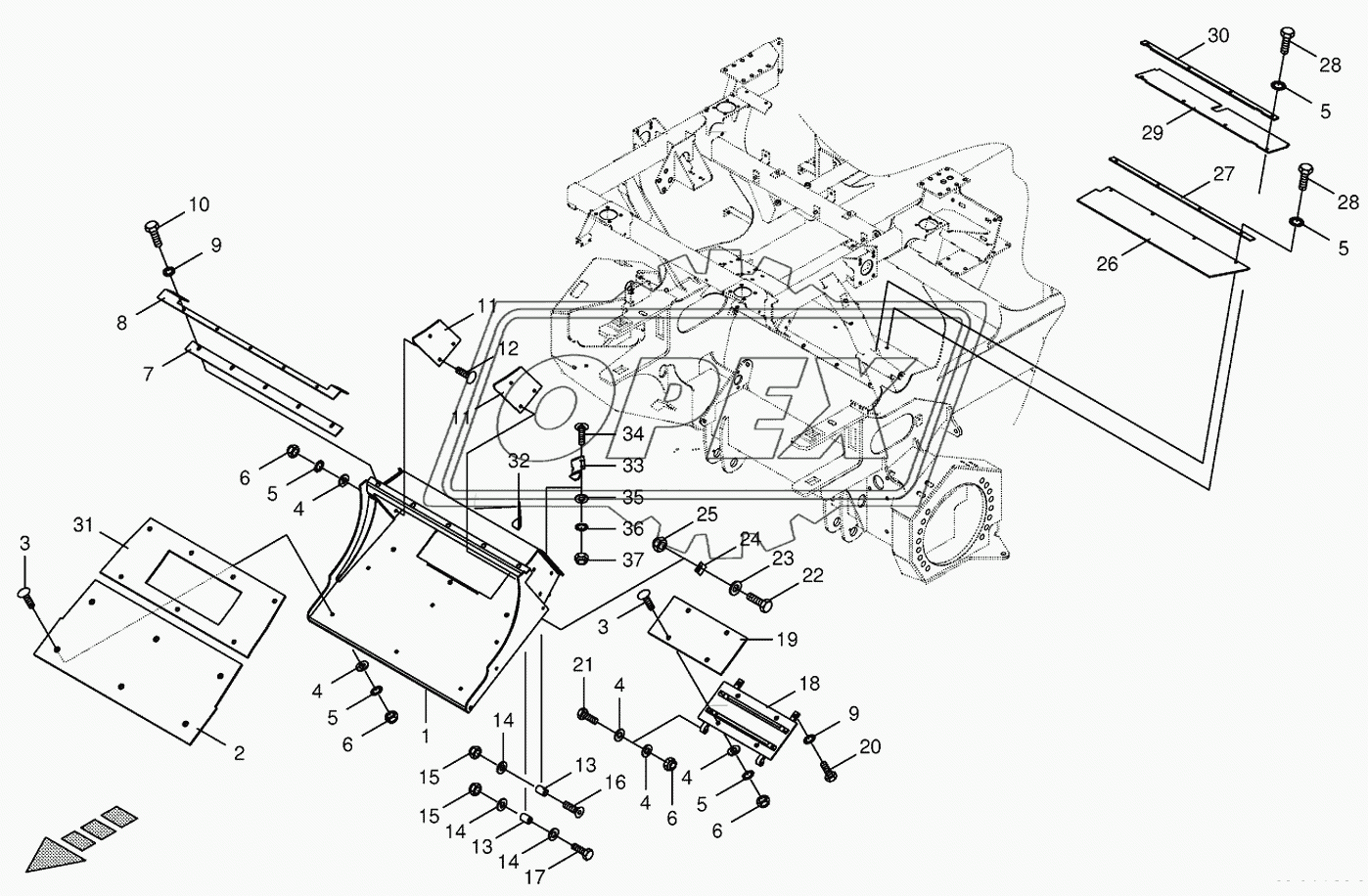 Transfer channel-spring-mounted