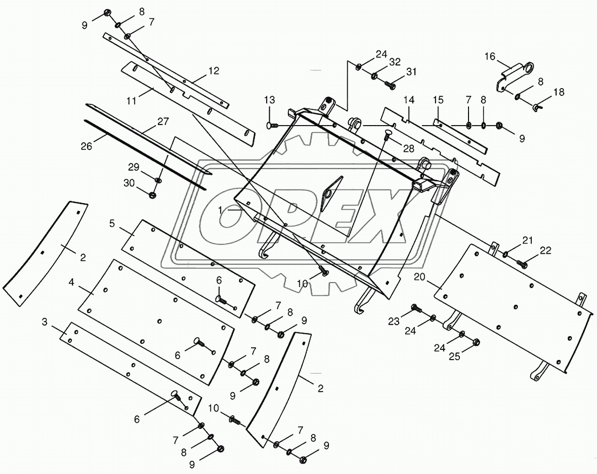 Grass channel-spring-mounted