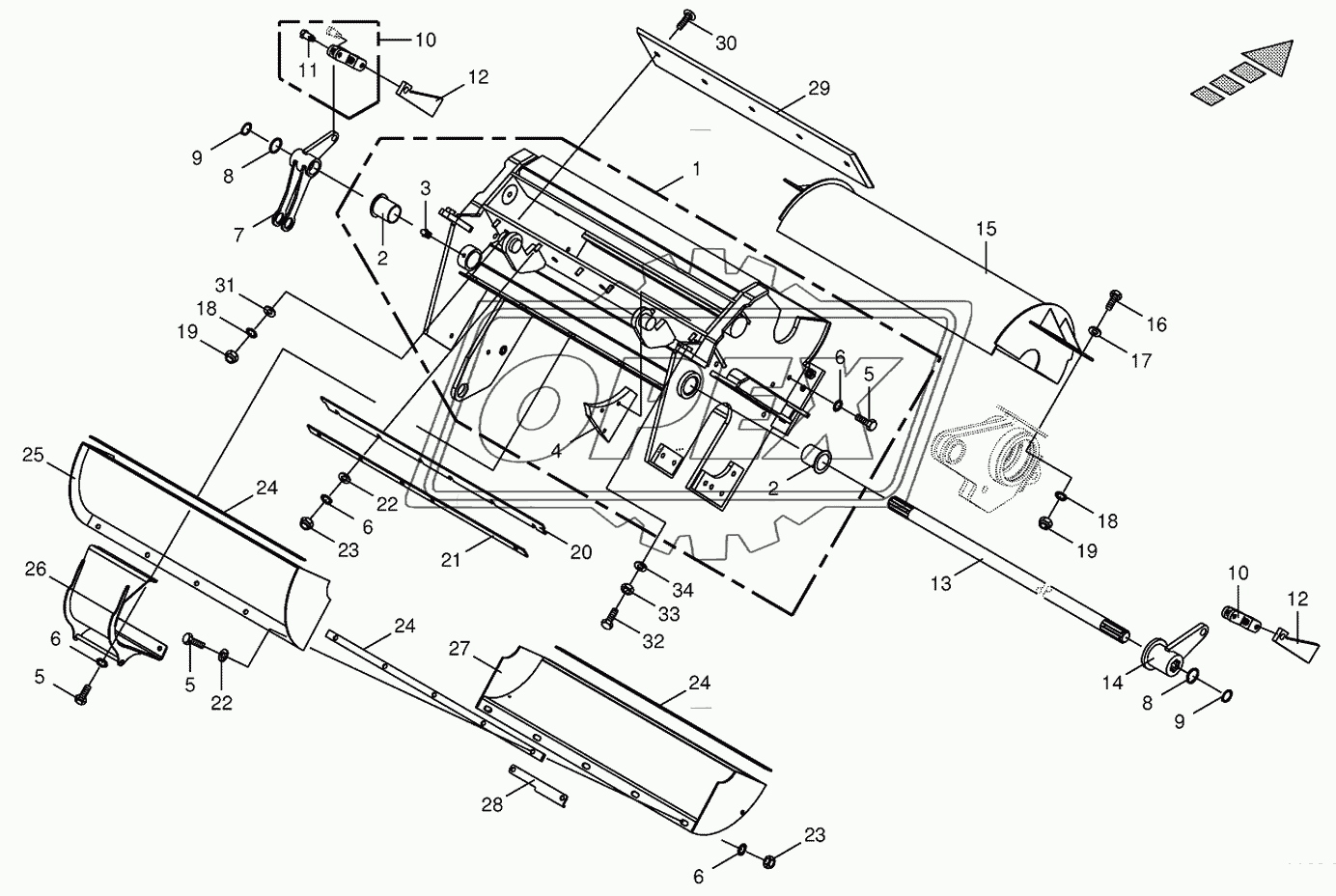 Cracker housing-mounting parts-spring-mounted