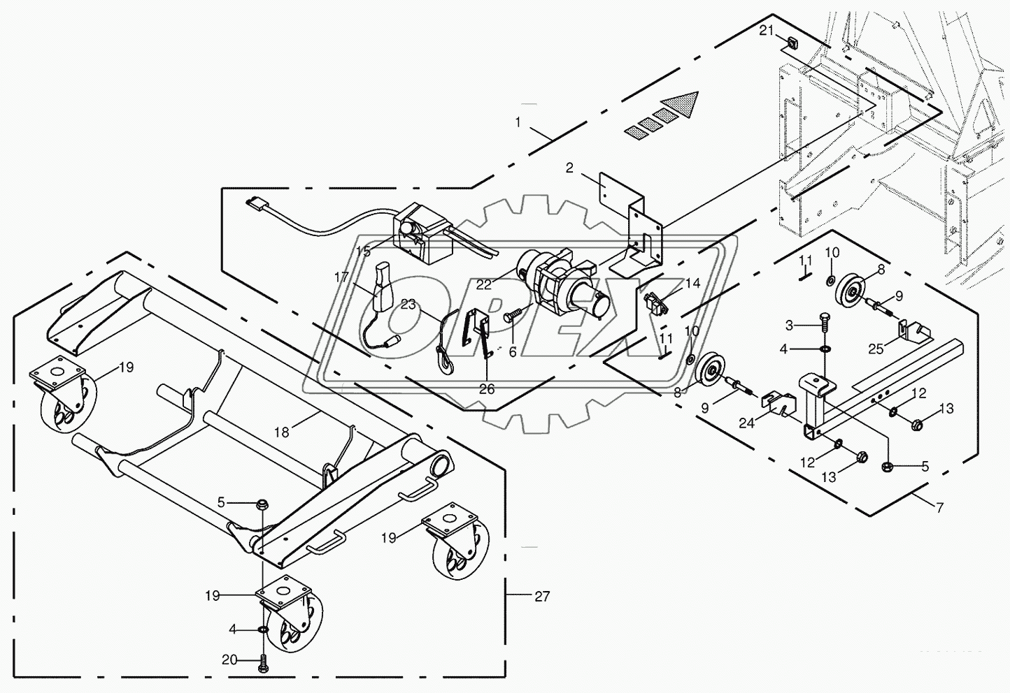 Rope winch/Installation car