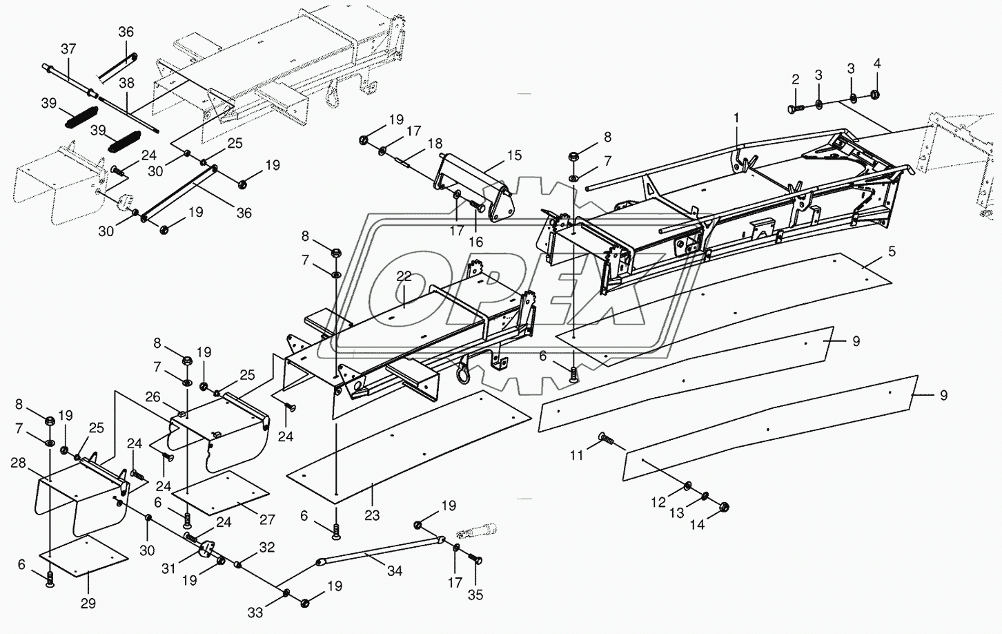 Discharge chute extension 14-row