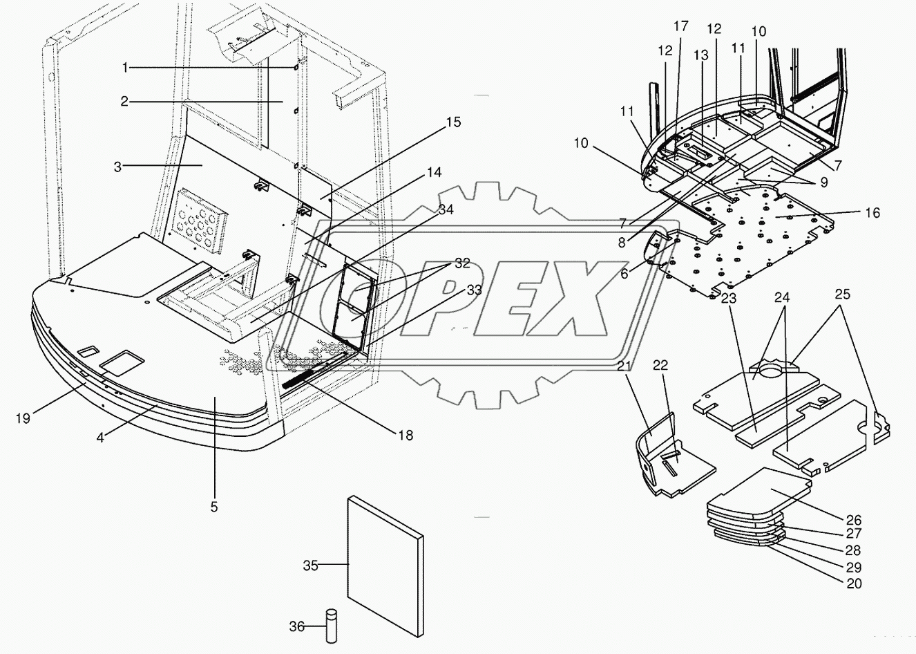 Cab-Sound deadening