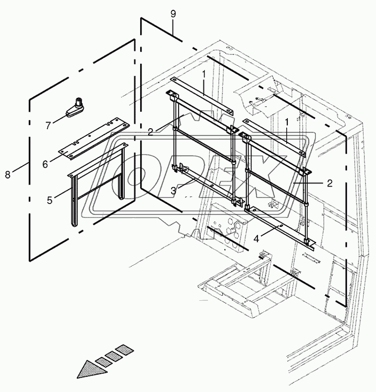 Rear blind/lateral blind