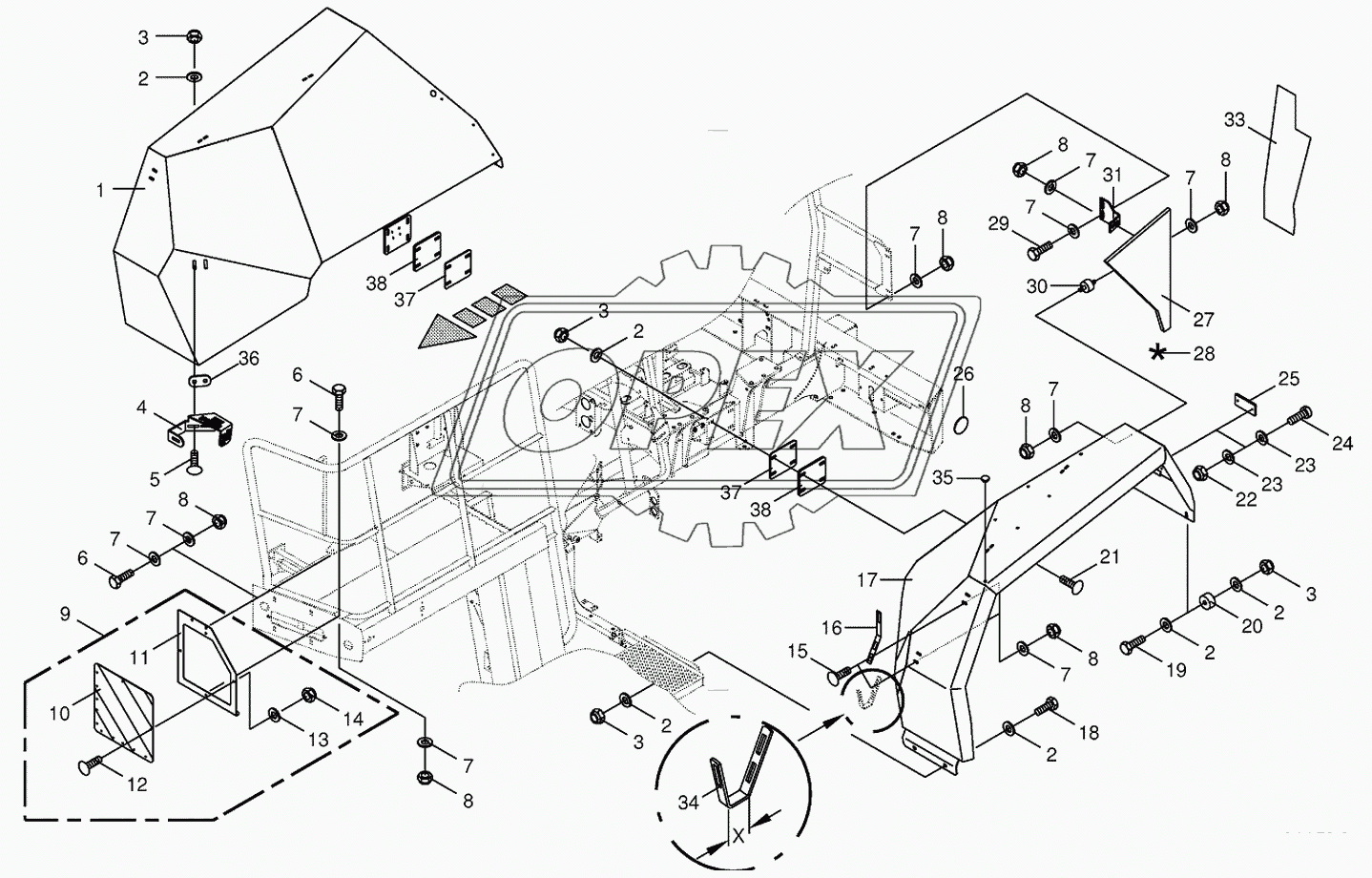 Mudguard/warning panel