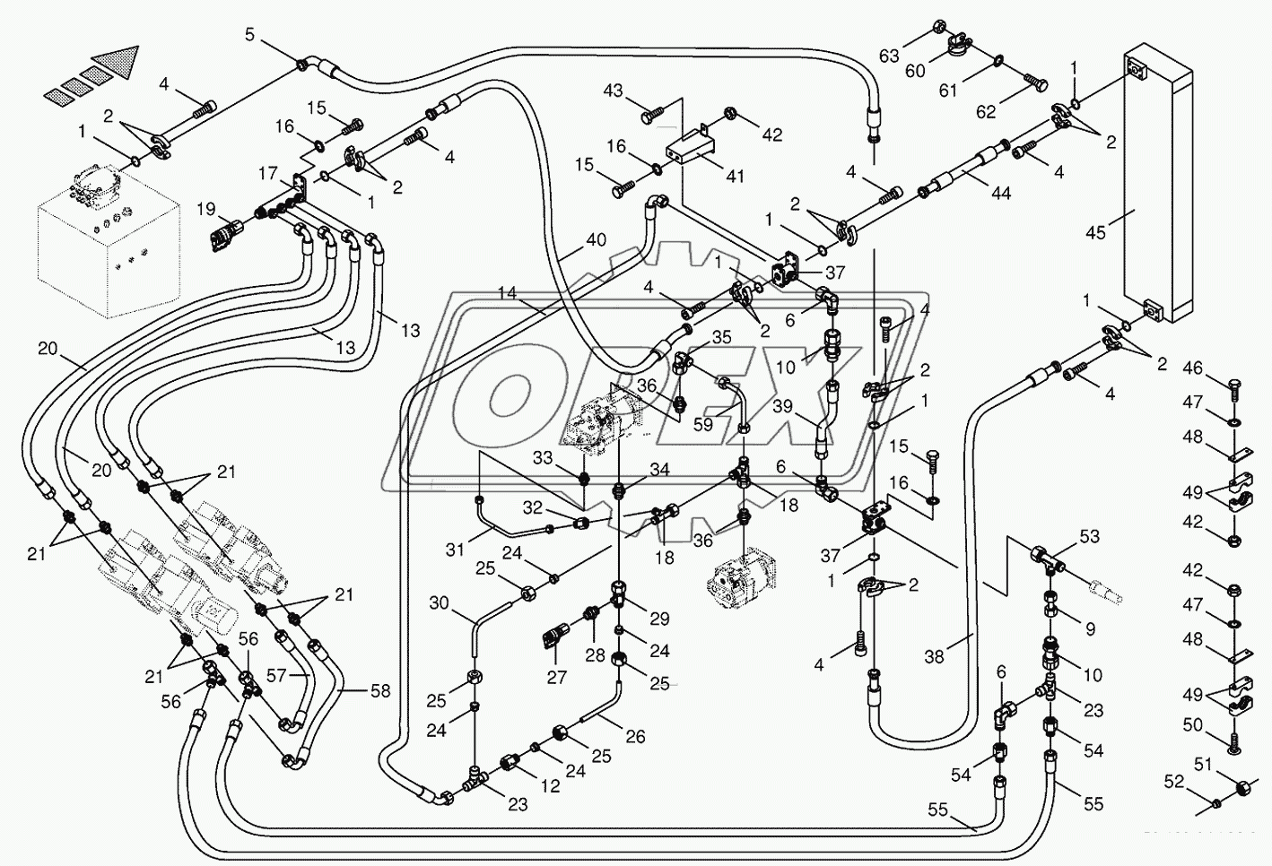 Housing line/oil cooler