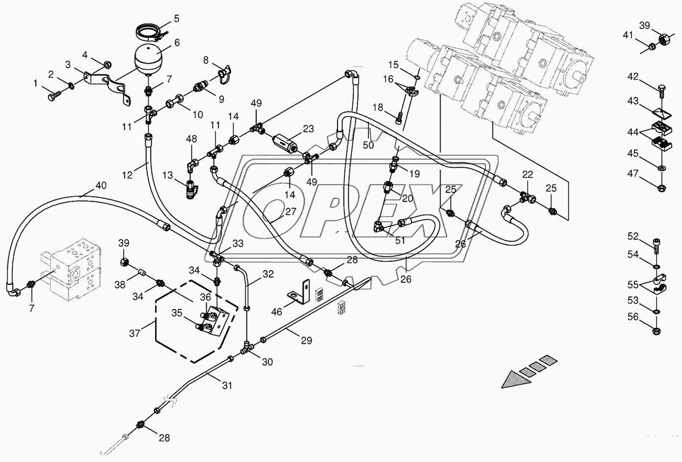 Charge pressure lines-back 1