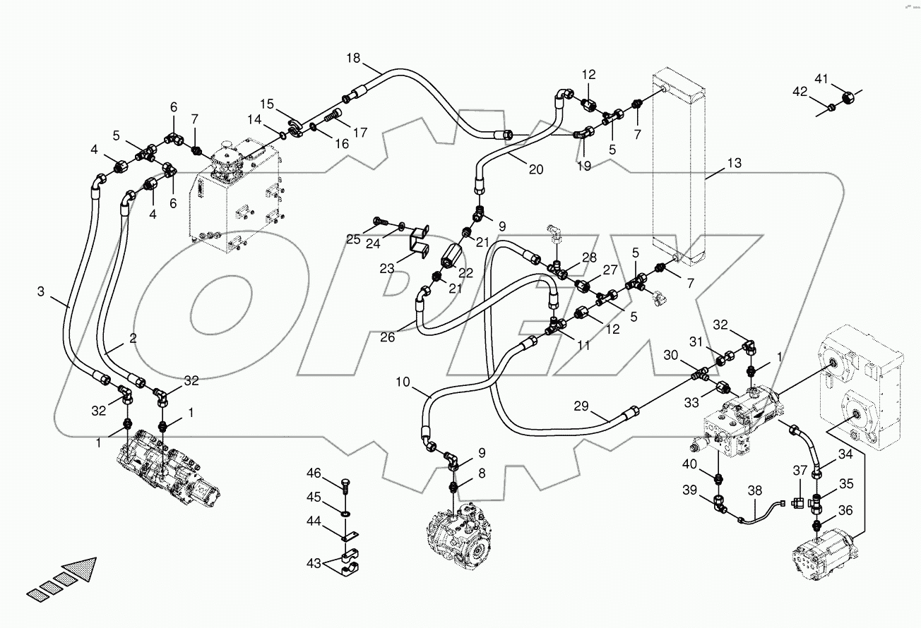 Housing line / oil cooler