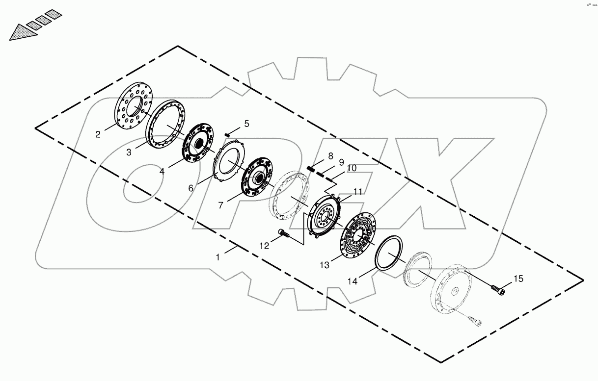 Hydraulic four-surface clutch