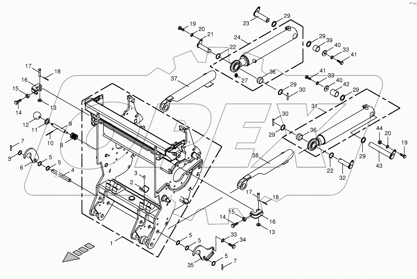 Chopping drum support