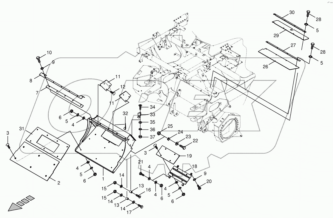 Transfer channel -spring-mounted