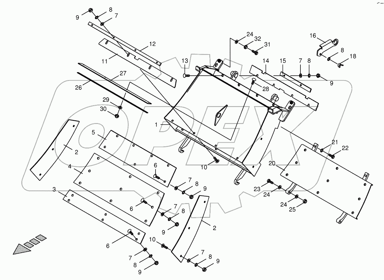 Grass channel -spring-mounted
