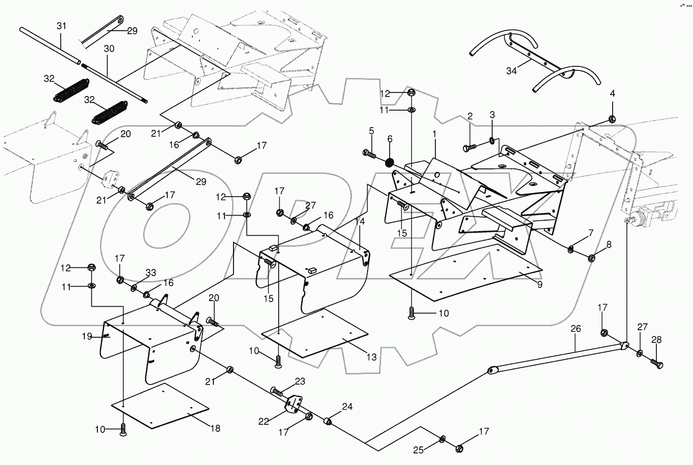 Discharge flap-end piece