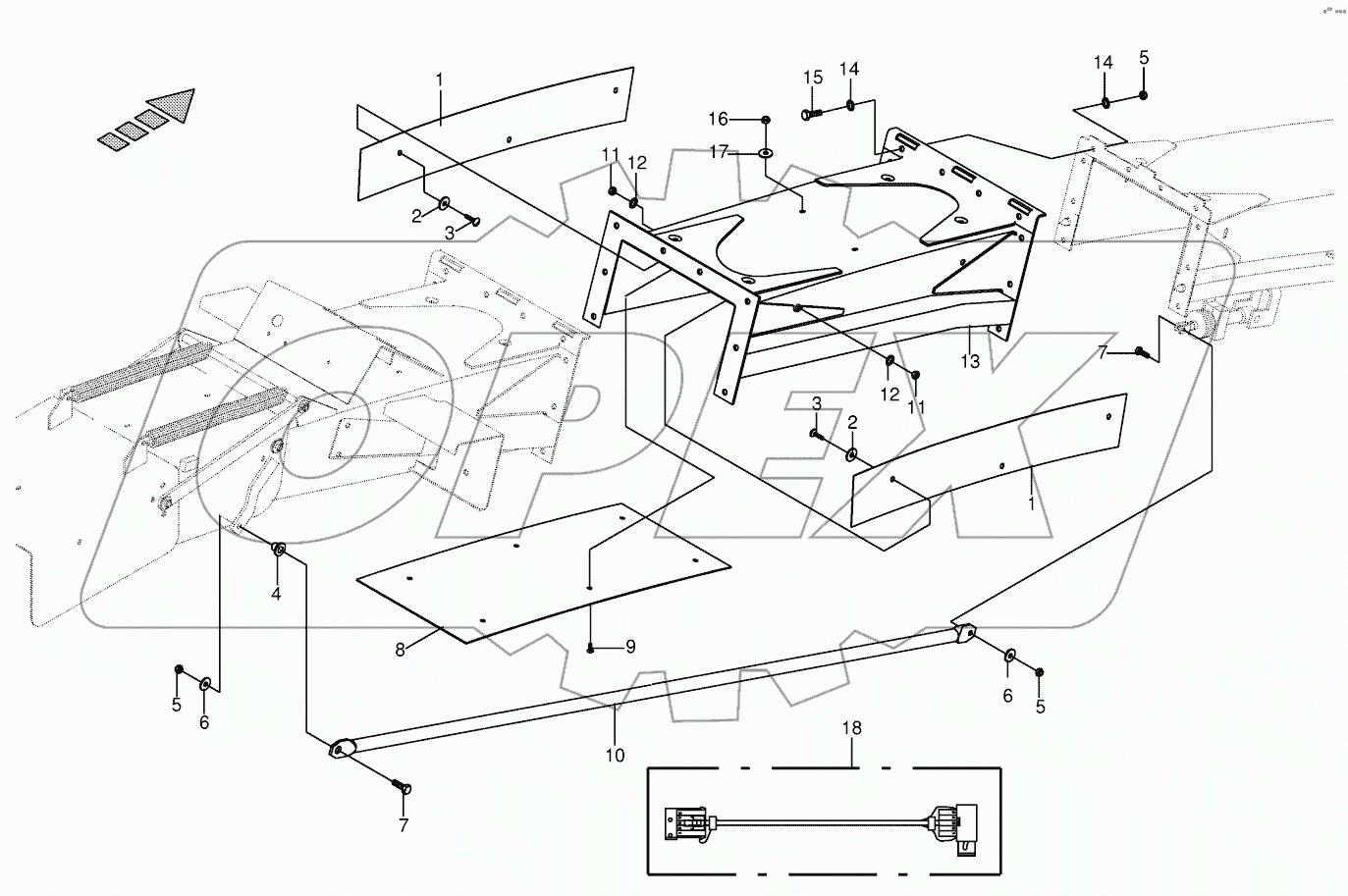 Discharge chute extension 10-row