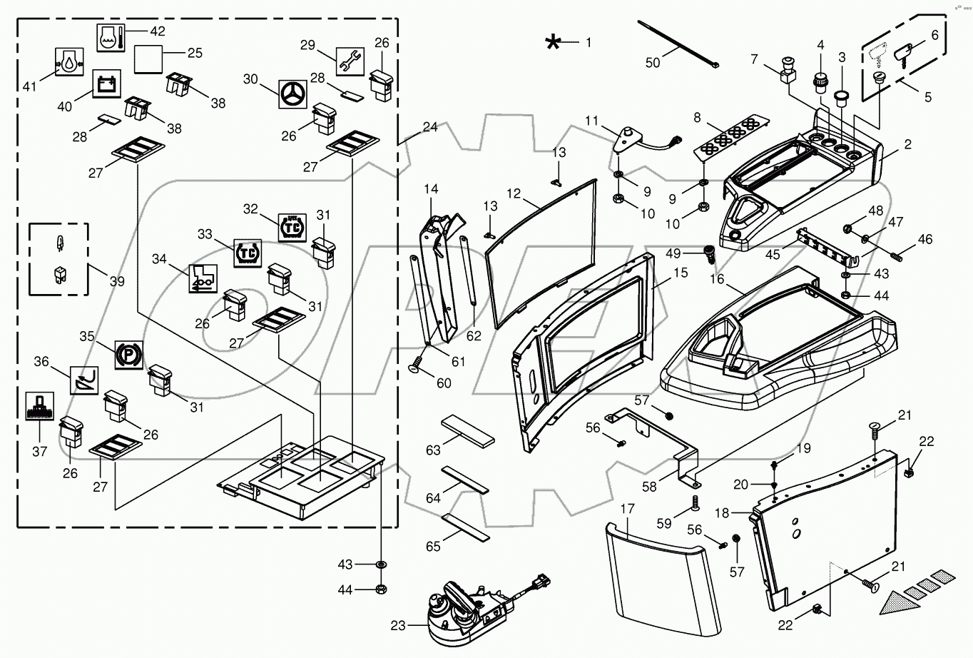 Control box mounting parts