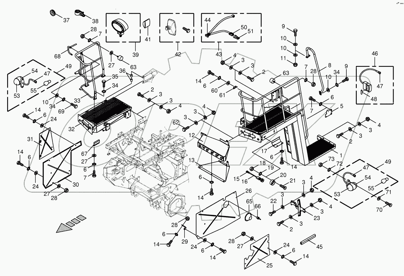 Cab access left / platform right