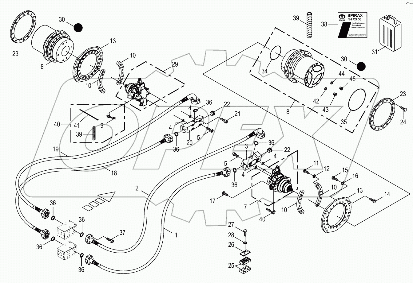 Traction drive wheel engine-front