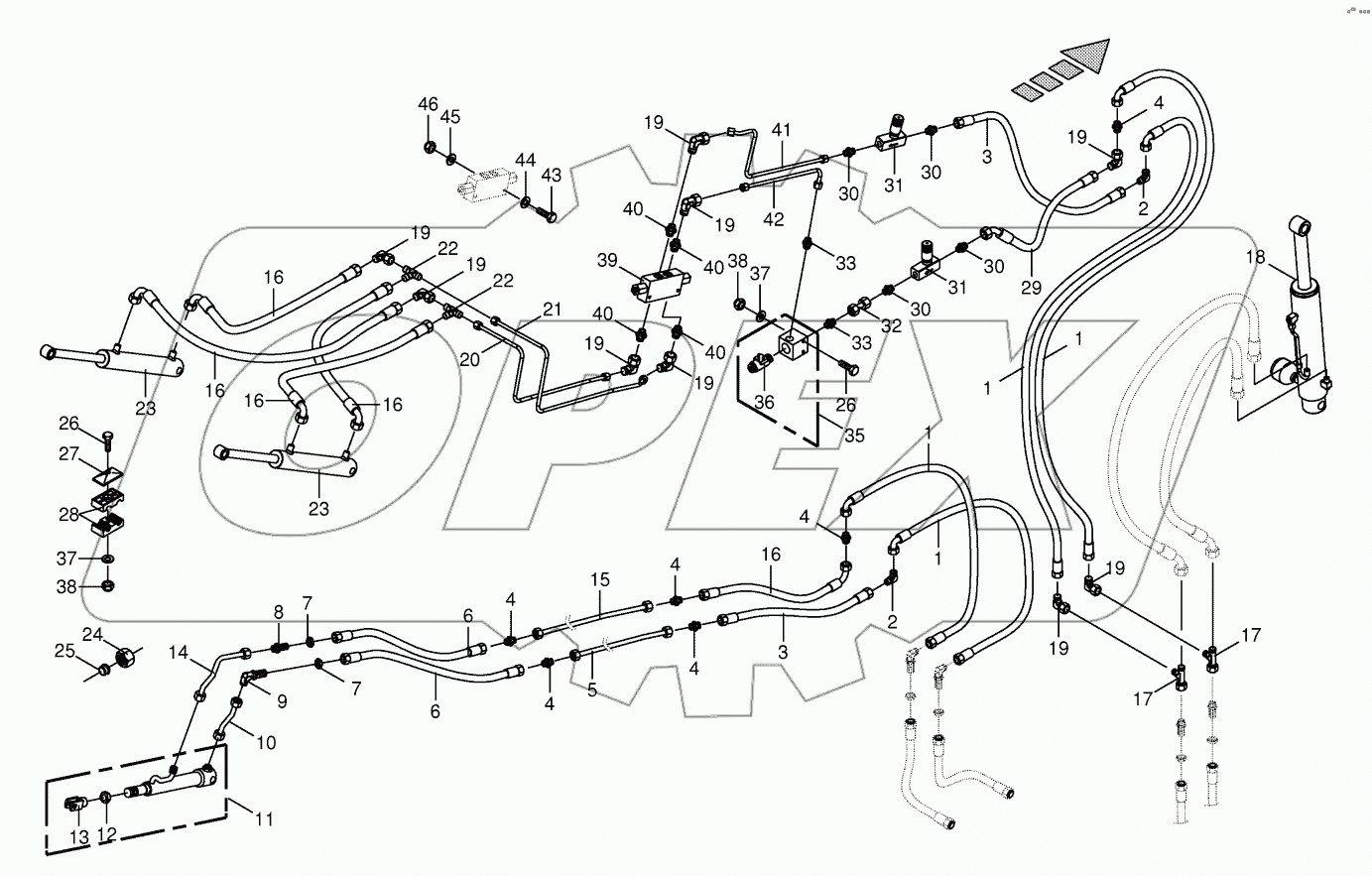 Hydraulics-discharge chute-14-row