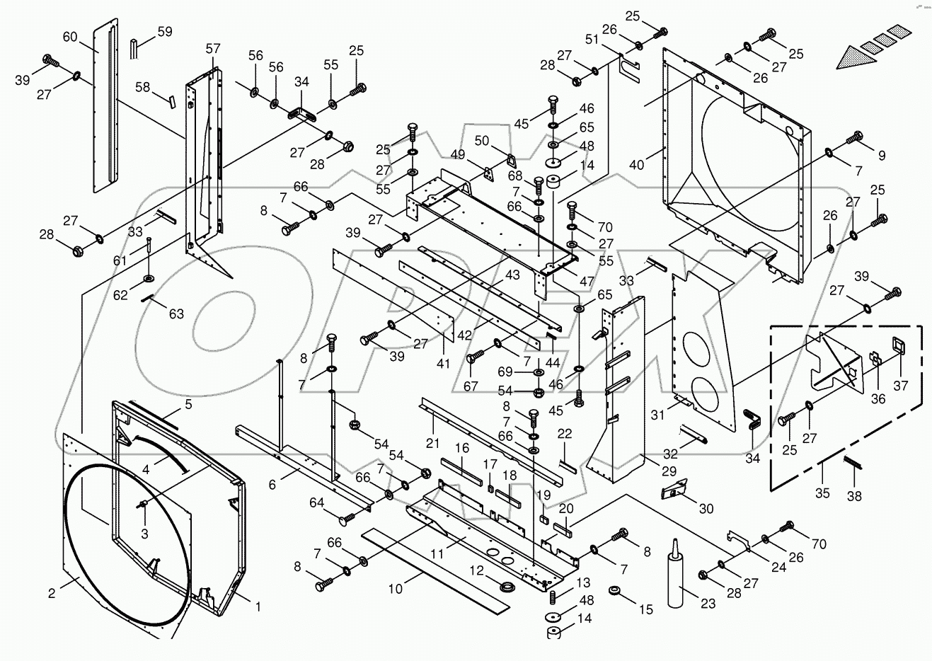 Radiator frame/radiator door