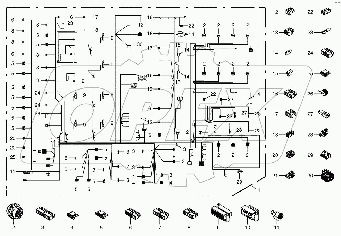 Wiring harness-panel
