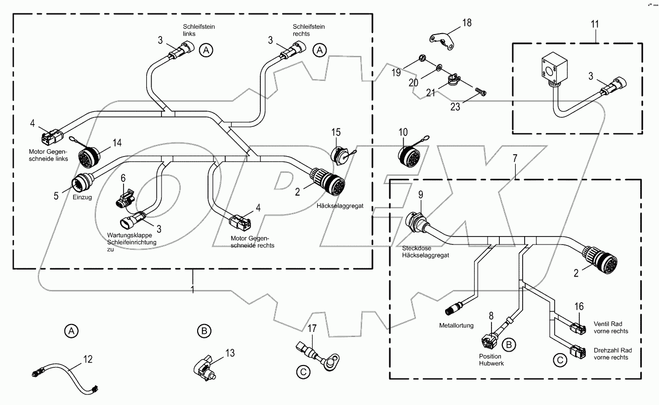 Wiring Harness-chopping aggregate/backlash-alarm