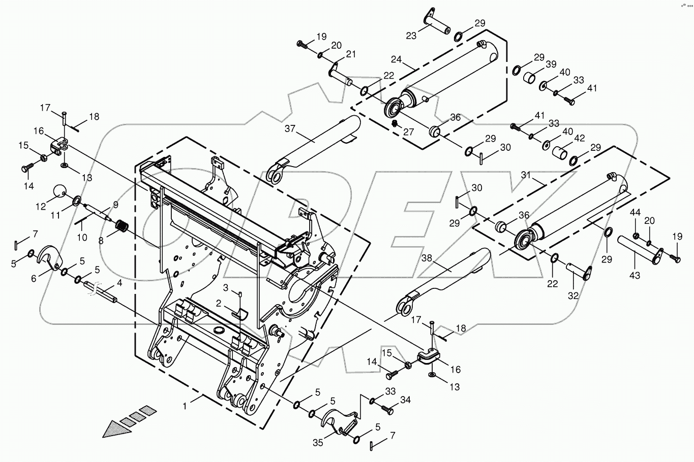 Chopping drum support