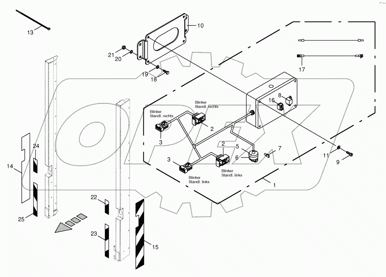 Indicator/parking light commutation