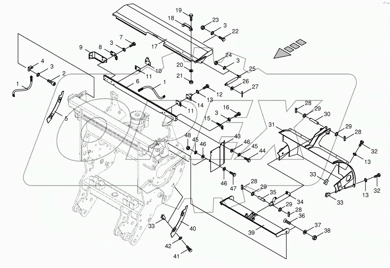 Chopping drum support-mounting parts