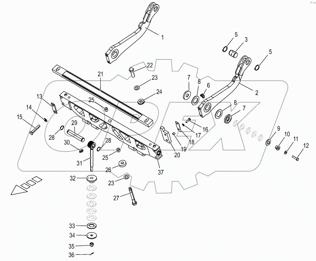Shear bar adjustment