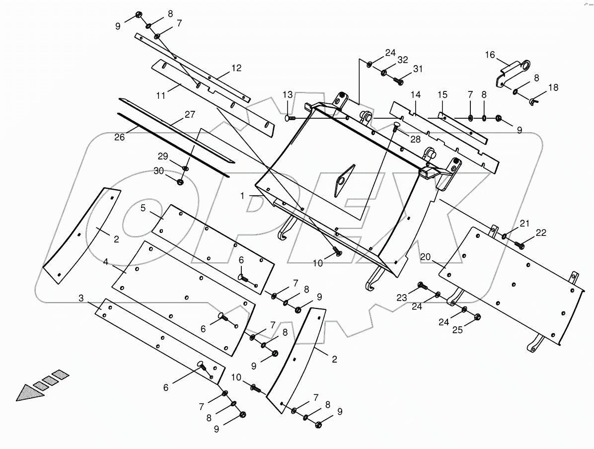 Grass channel-spring-mounted