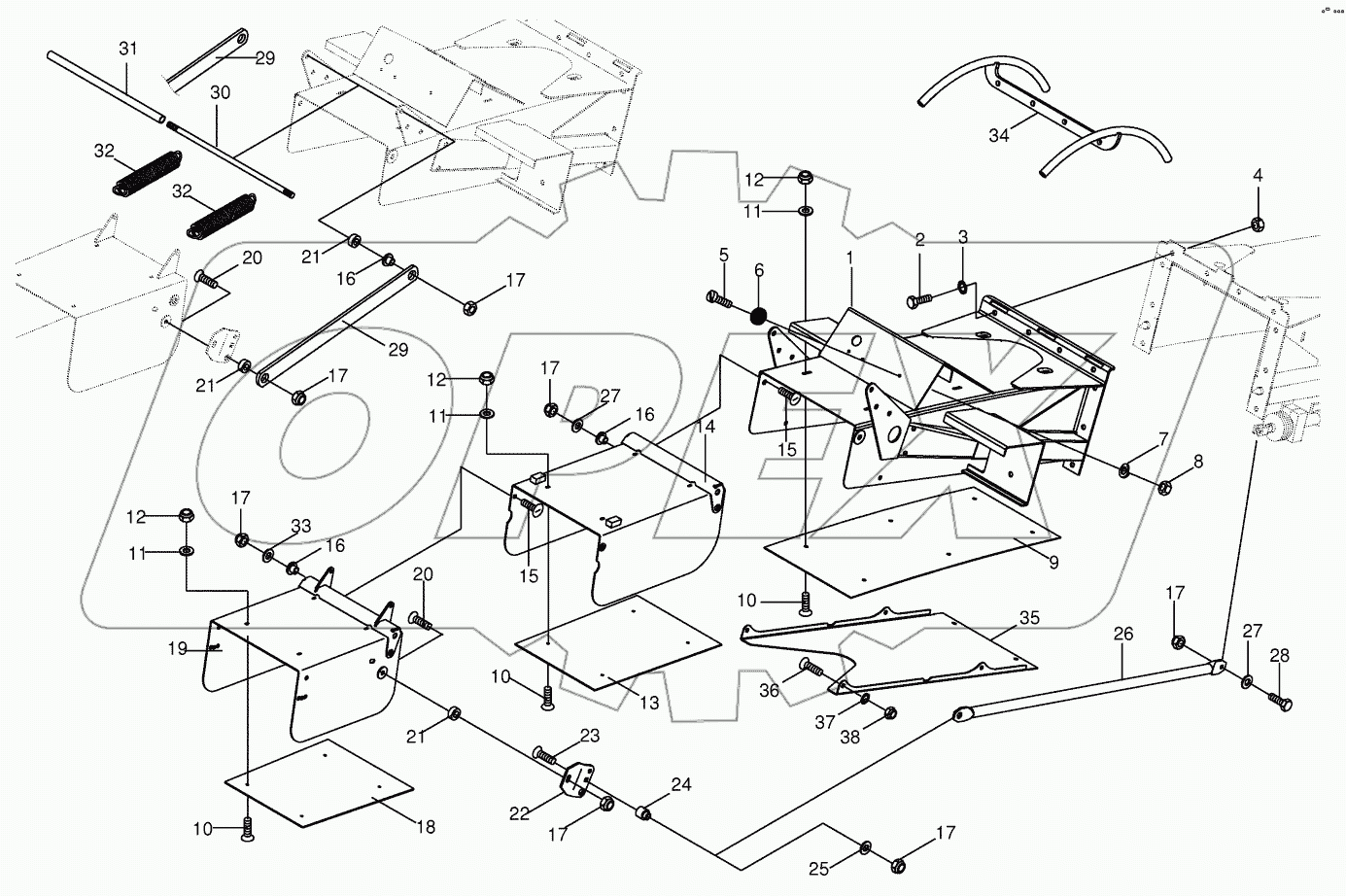 Discharge flap-end piece