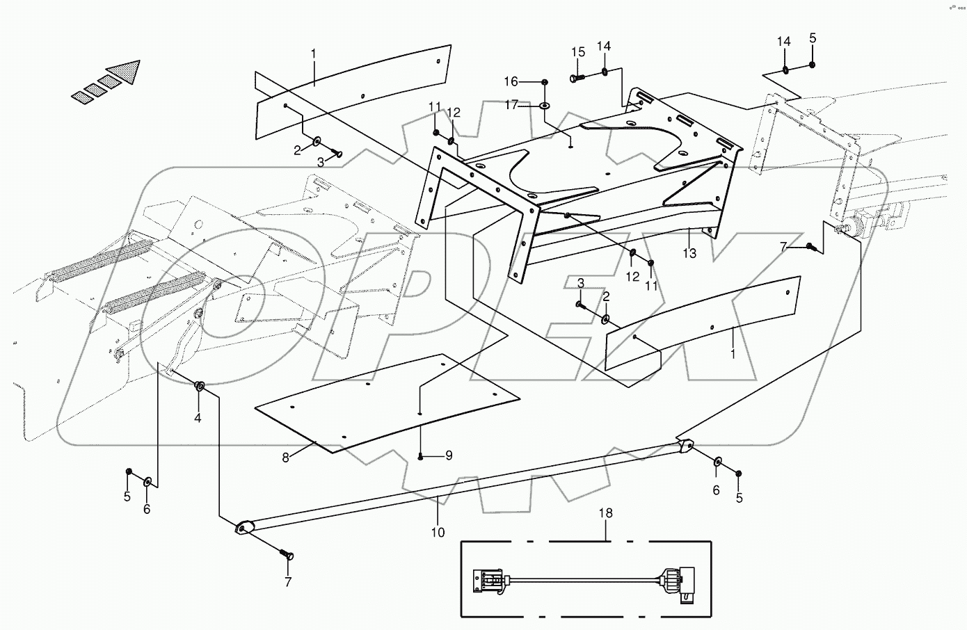 Discharge chute extension 10-row