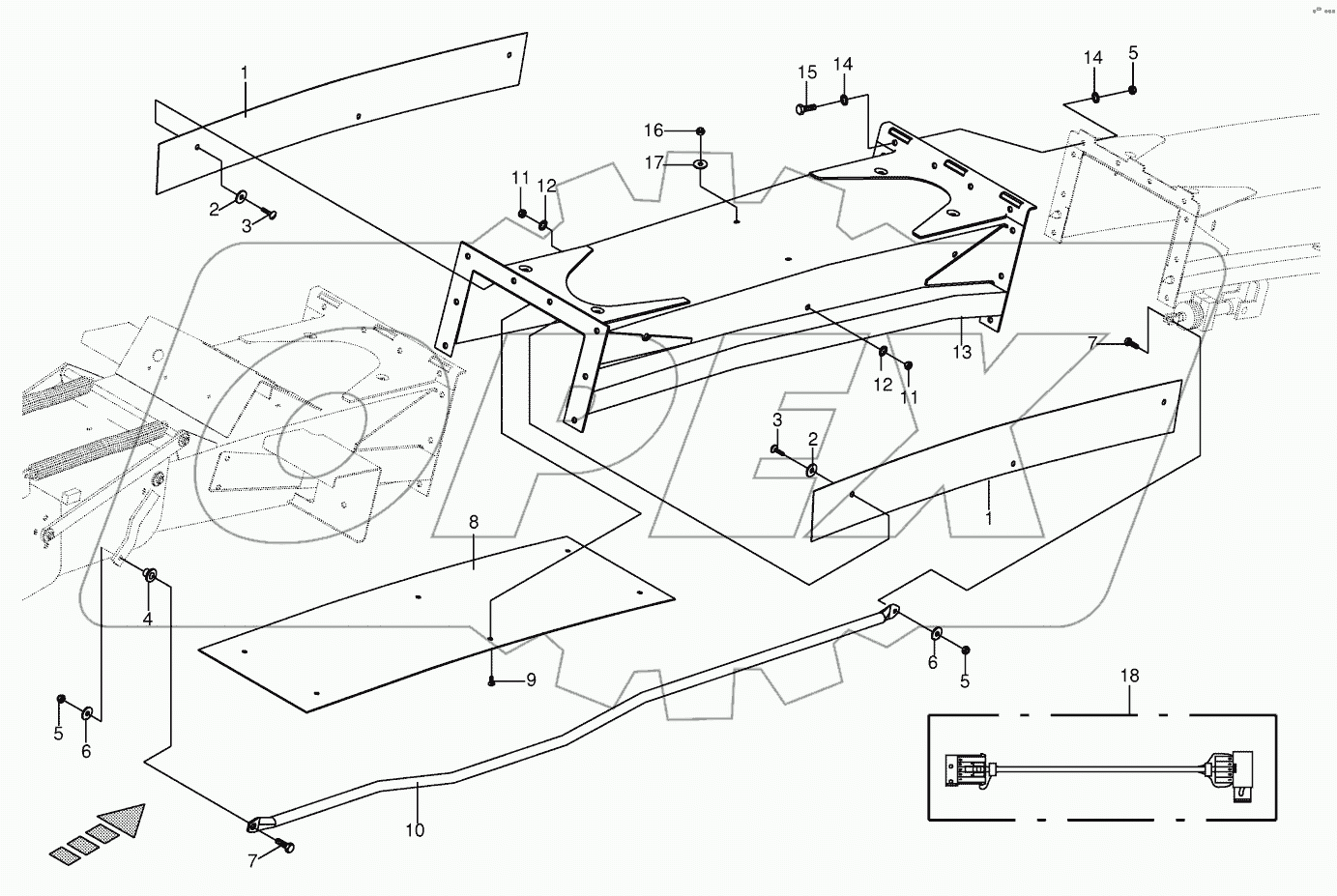 Discharge chute extension 12-row