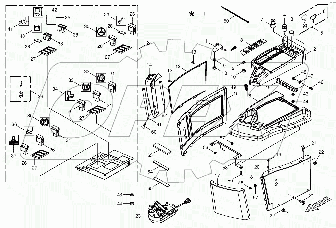 Control box mounting parts