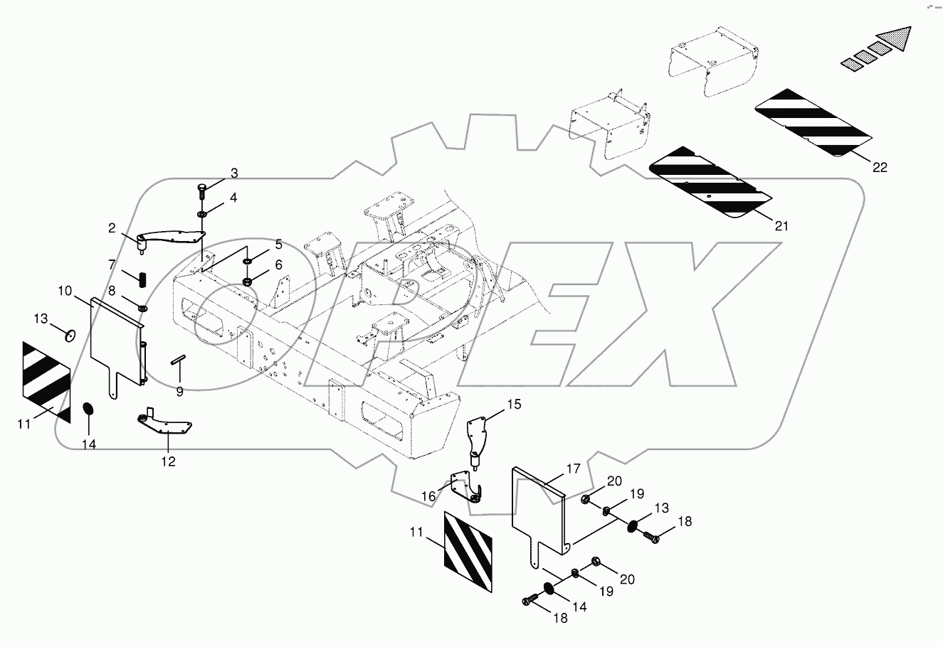 Fold-away warning panel