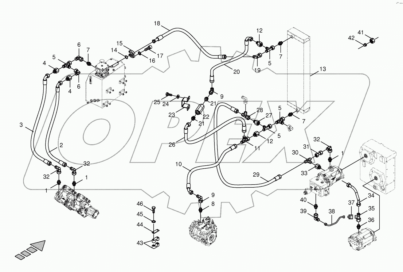 Housing line / oil cooler