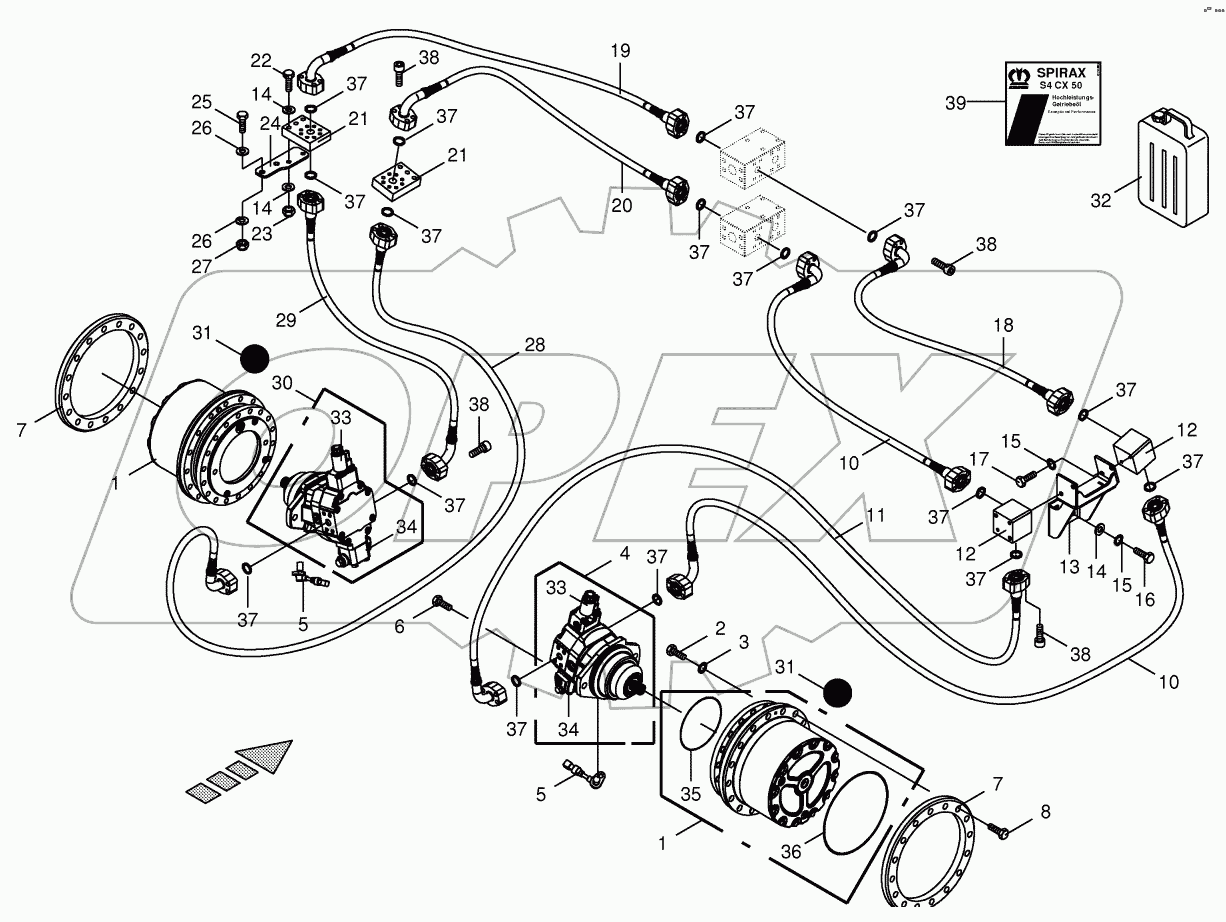 Traction drive wheel engine -rear