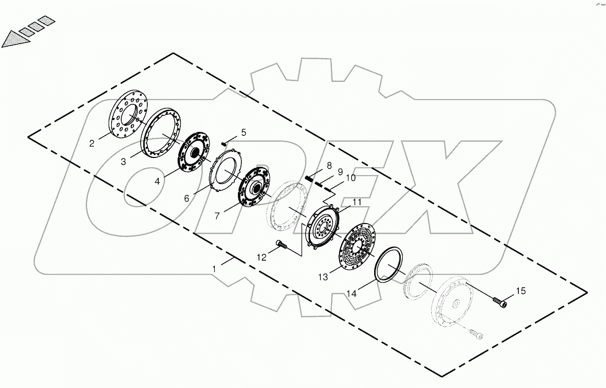 Hydraulic four-surface clutch