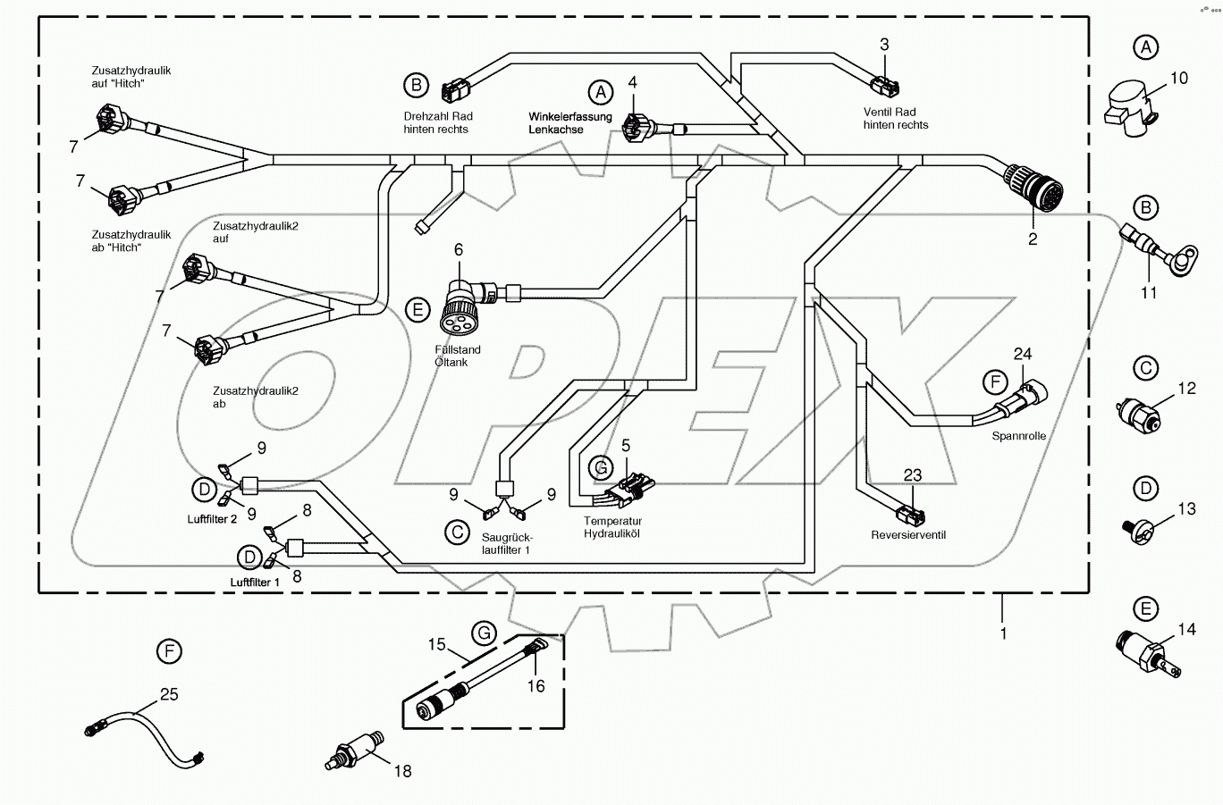 Wiring Harness - rear / drive valve