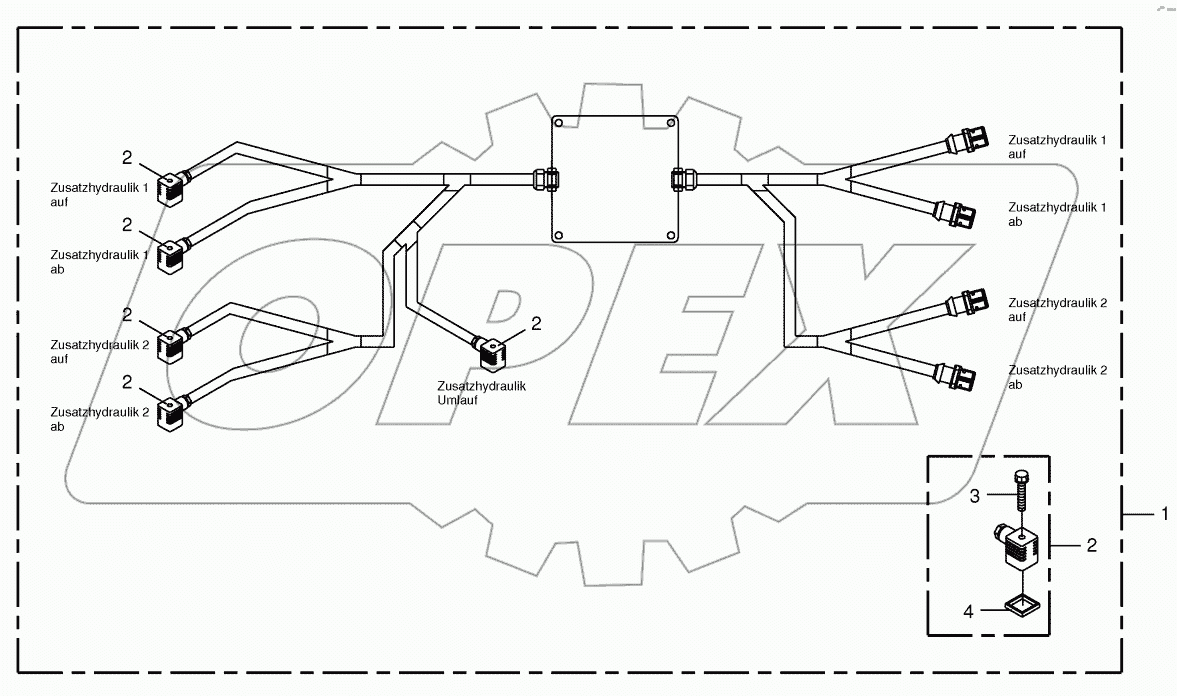 Wiring harness - auxiliary hydraulics