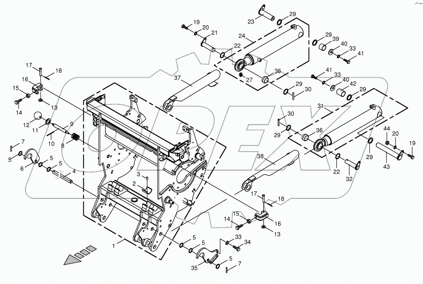 Chopping drum support