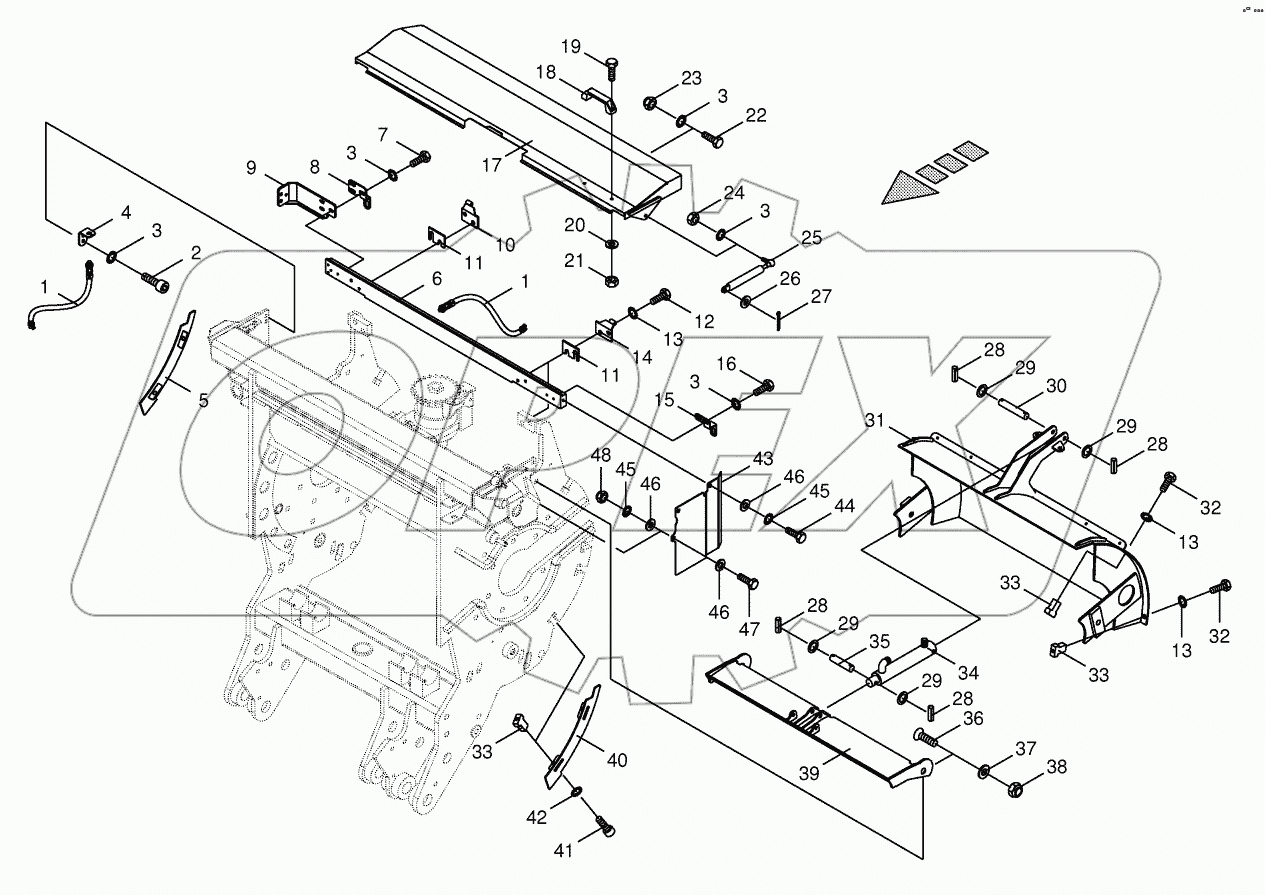 Chopping drum support - mounting parts