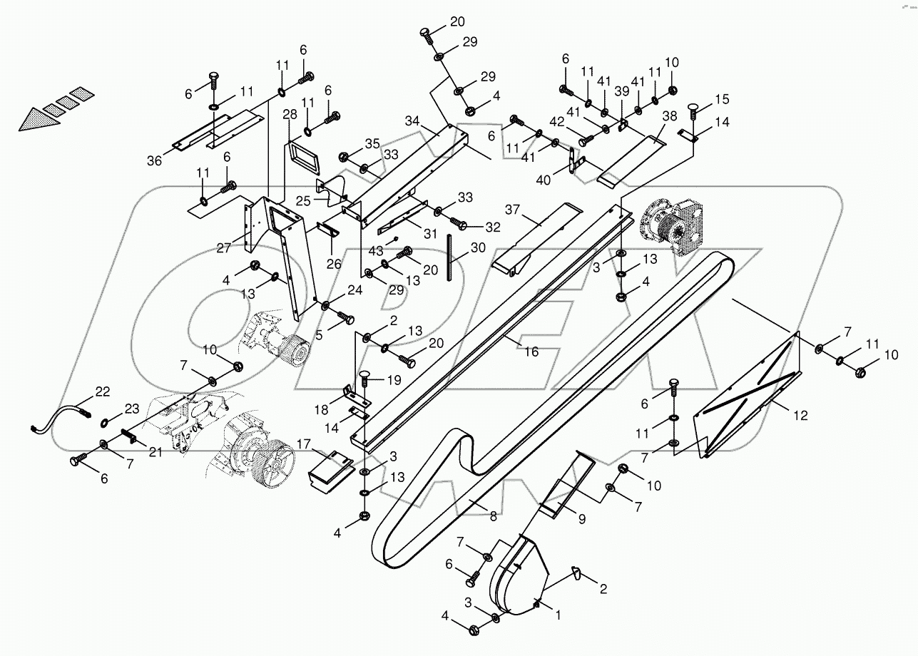 Belt guide - main drive
