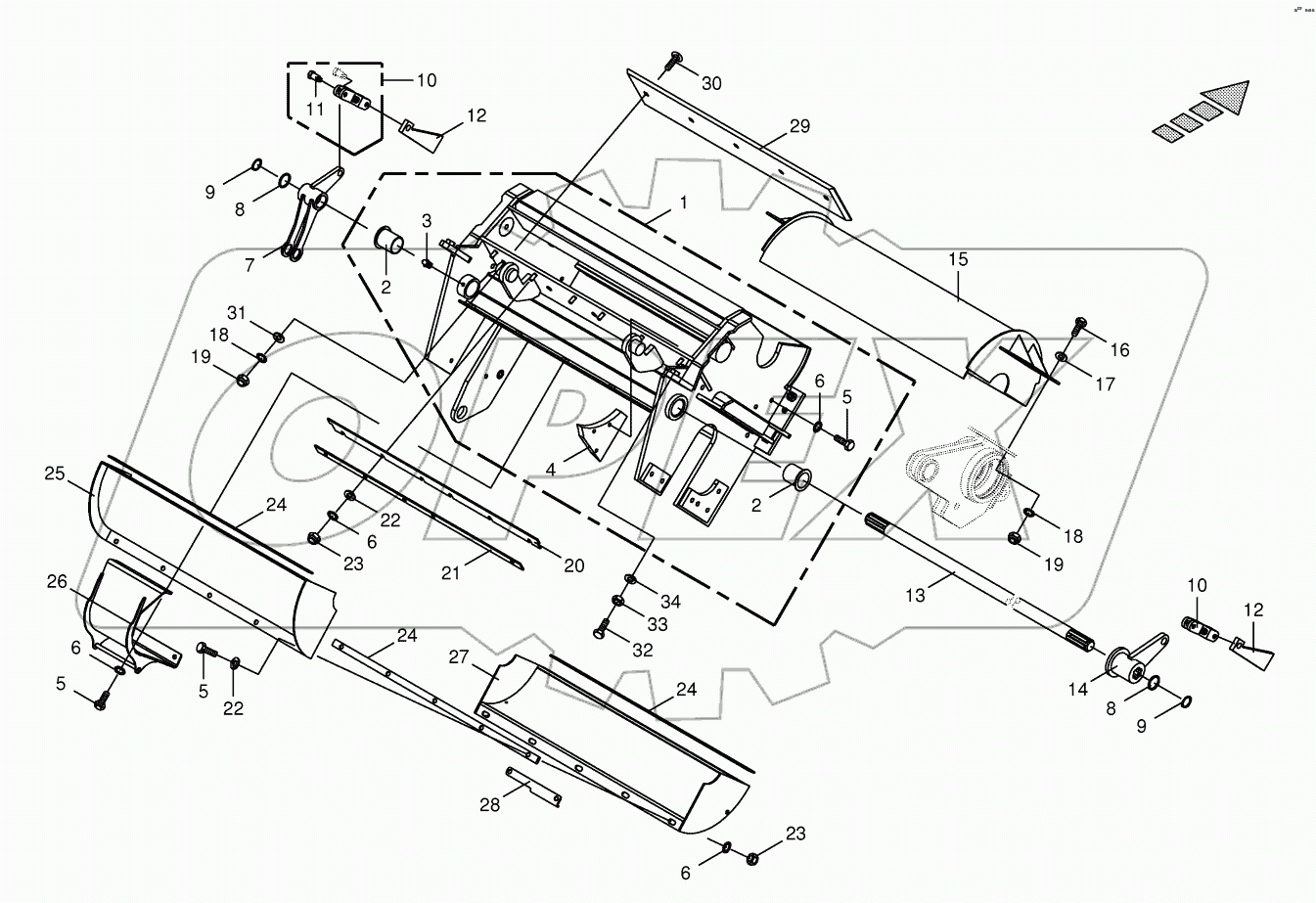 Cracker housing - mounting parts -spring-mounted