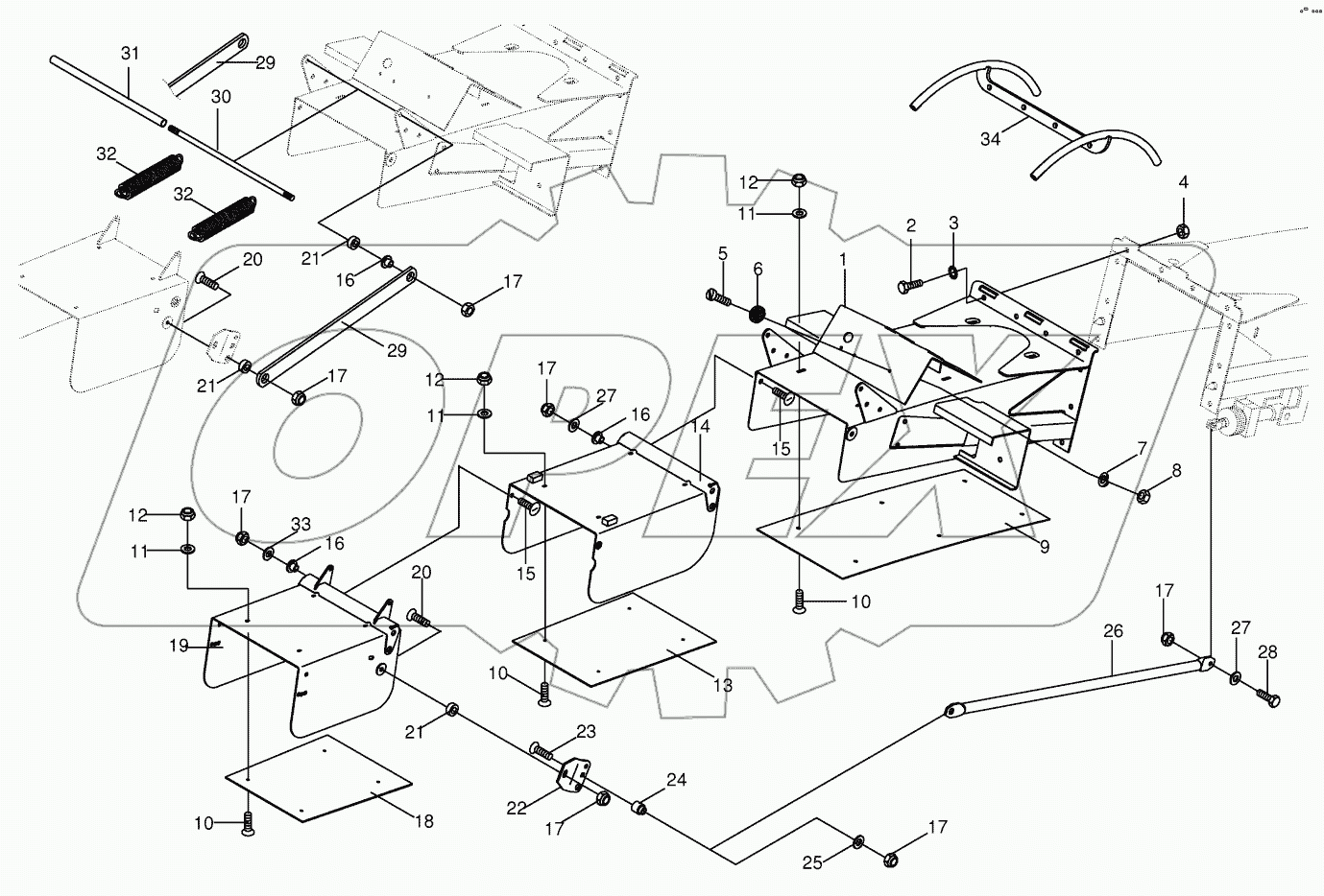Discharge flap-end piece